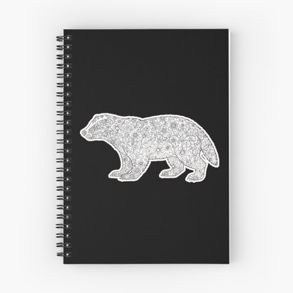 Item preview, Detailed Floral Line Art Honey Badger Adult Coloring Book Style Wild Animal Design designed and sold by bvdesignart.
