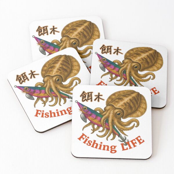 Item preview, Fishing LIFE – Squid and Lure Art designed and sold by BlueFlowLab.
