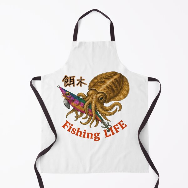 Item preview, Fishing LIFE – Squid and Lure Art designed and sold by BlueFlowLab.