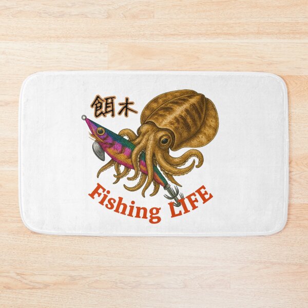 Item preview, Fishing LIFE – Squid and Lure Art designed and sold by BlueFlowLab.