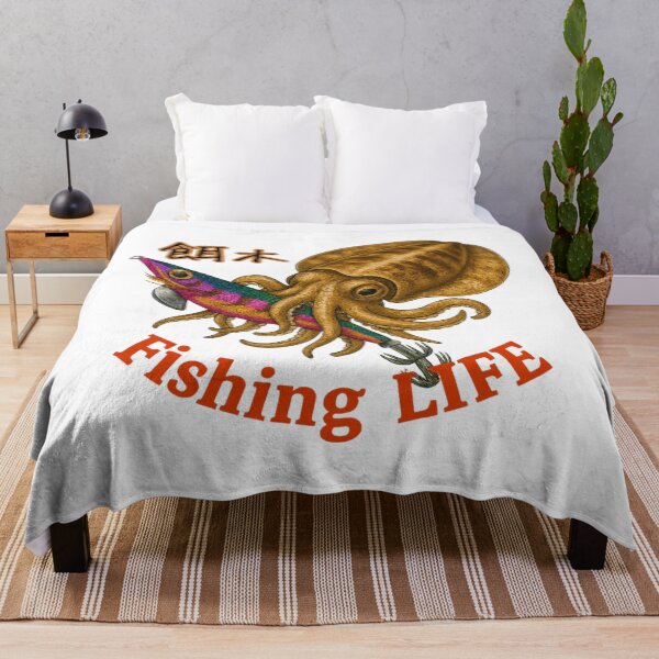 Item preview, Fishing LIFE – Squid and Lure Art designed and sold by BlueFlowLab.