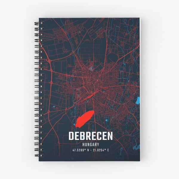 Item preview, Debrecen Red & Blue Minimalist Map designed and sold by HomeLivingCo.