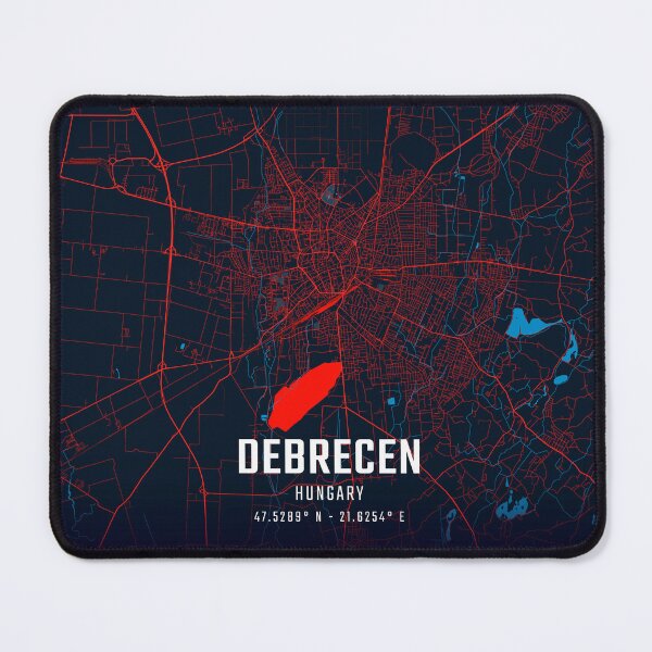 Item preview, Debrecen Red & Blue Minimalist Map designed and sold by HomeLivingCo.