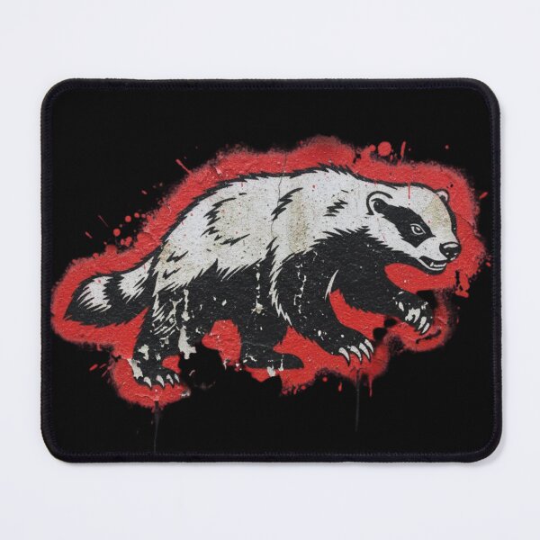 Item preview, Aggressive Street Art Honey Badger Graffiti Stencil on Red Splash Urban Wildlife Design designed and sold by bvdesignart.