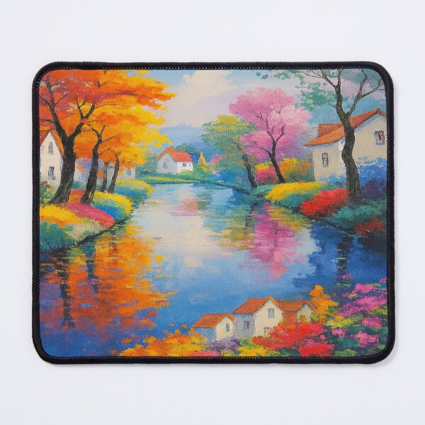 Item preview, River Village – happy little trees, blooming colors & peaceful skies designed and sold by FotoworldEdel.