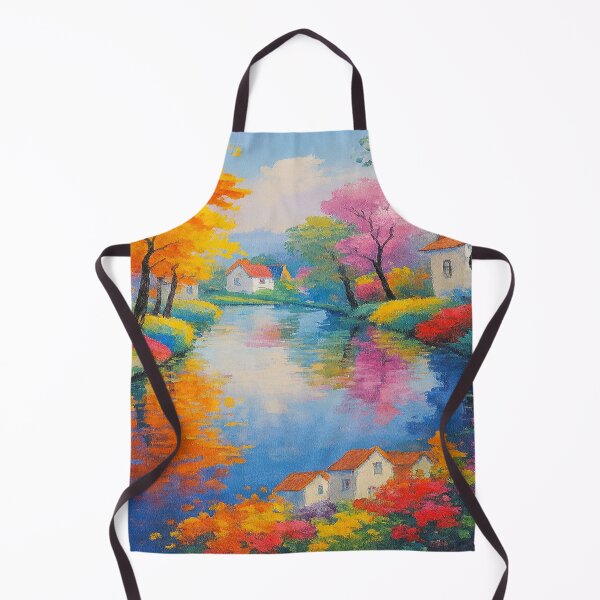 Item preview, River Village – happy little trees, blooming colors & peaceful skies designed and sold by FotoworldEdel.