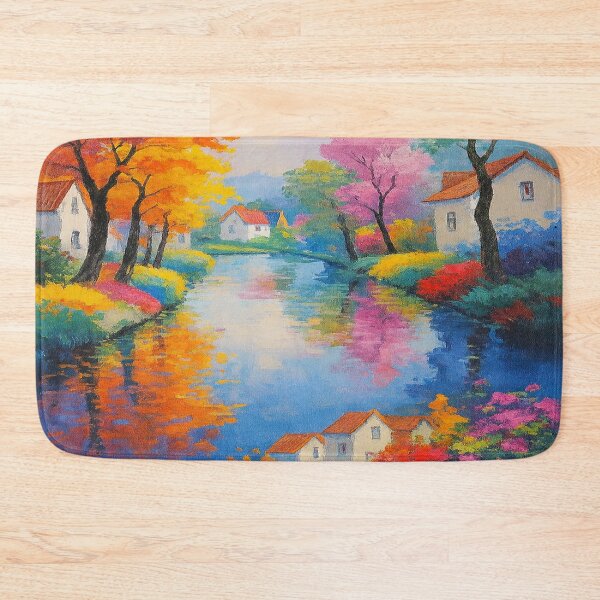 Item preview, River Village – happy little trees, blooming colors & peaceful skies designed and sold by FotoworldEdel.