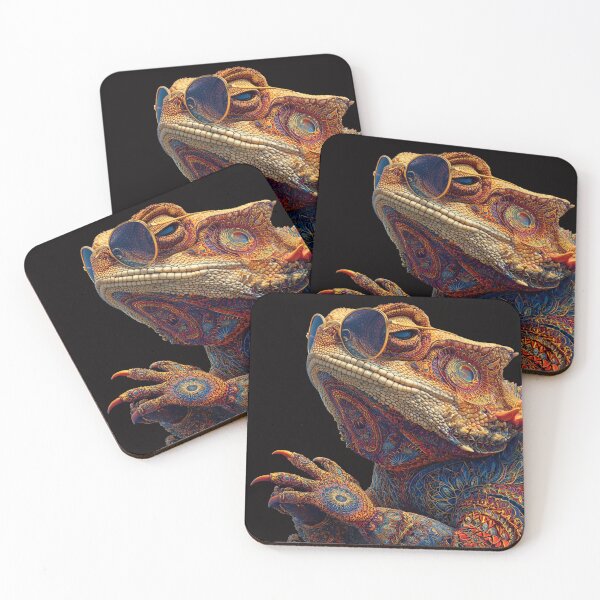 Item preview, Horned Toad | Mystic Mandala Art Lizard in Round Sunglasses | Psychedelic designed and sold by CrunchyGoats.