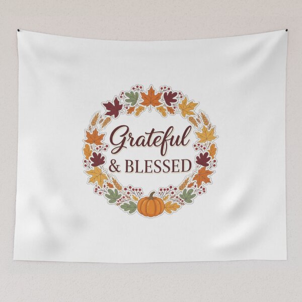 Item preview, Grateful & Blessed | Elegant Autumn Thanksgiving Fall Harvest Tee designed and sold by Wear Sculpt.