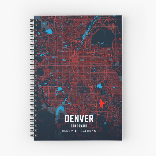Item preview, Denver Red & Blue Minimalist Map designed and sold by HomeLivingCo.