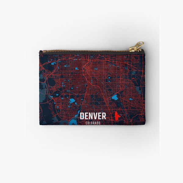 Item preview, Denver Red & Blue Minimalist Map designed and sold by HomeLivingCo.