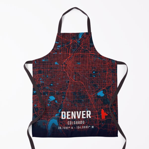 Item preview, Denver Red & Blue Minimalist Map designed and sold by HomeLivingCo.