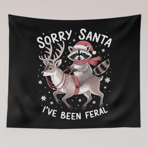 Item preview, Sorry Santa I've Been Feral Christmas Holiday Raccoon designed and sold by brynatshop.