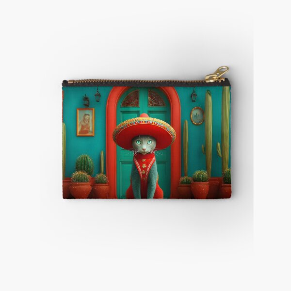 Item preview, Whimsical Cat in Colorful Mexican Courtyard Scene designed and sold by Artessie.