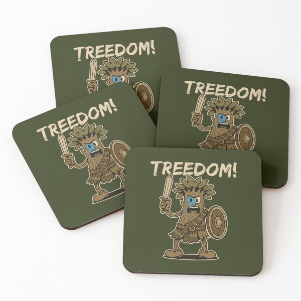 Item preview, Cartoon Tree Warrior Shouting Treedom with Sword designed and sold by TheJollyDoodle.