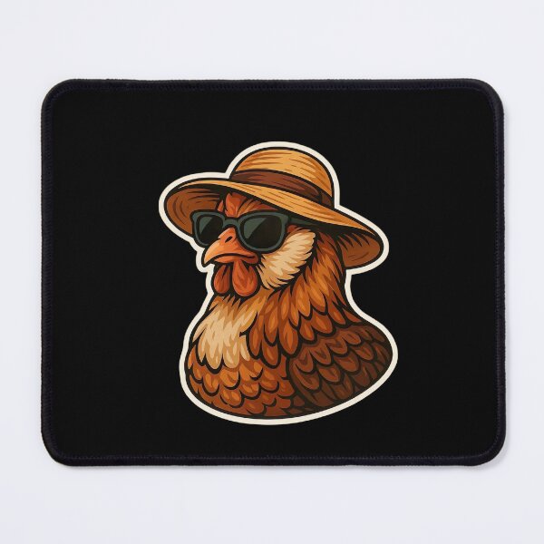Item preview, Cute Easter Egger Chicken Sticker – Funny Hen with Sunglasses and Sunhat – Farm Animal Illustration designed and sold by ArteeInnovation.