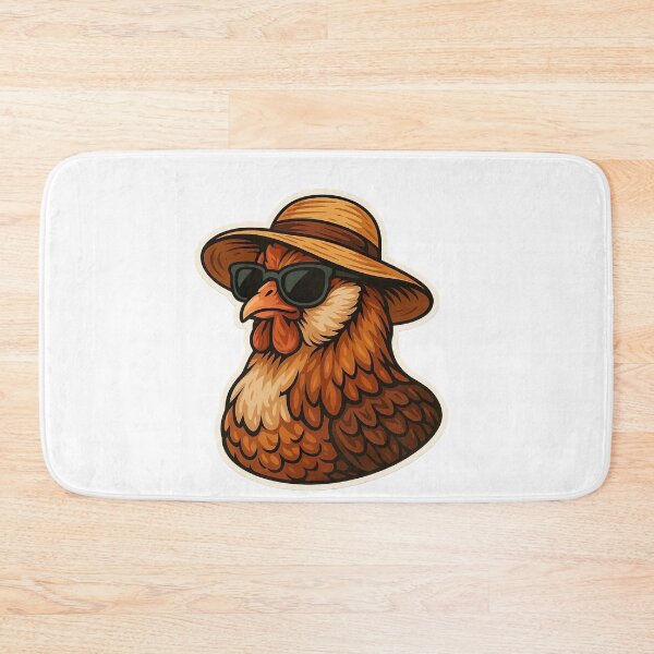 Item preview, Cute Easter Egger Chicken Sticker – Funny Hen with Sunglasses and Sunhat – Farm Animal Illustration designed and sold by ArteeInnovation.