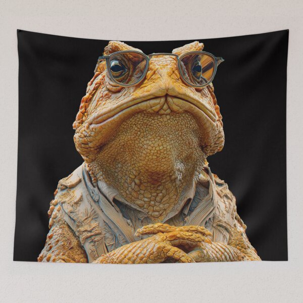 Item preview, Horned Toad | Dignified Intellectual Toad with Glasses | Professor Animal Art designed and sold by CrunchyGoats.