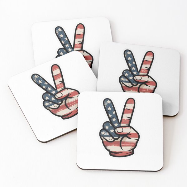 Item preview, Vintage Peace Sign Fingers American Flag designed and sold by Mateusz Majcherek.