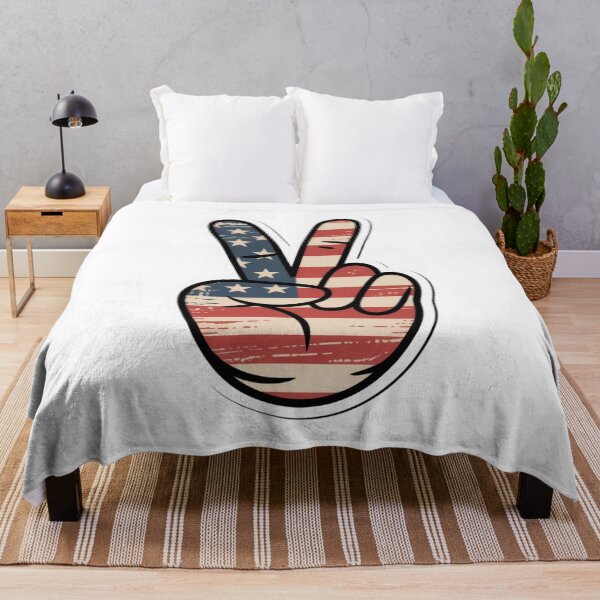 Item preview, Vintage Peace Sign Fingers American Flag designed and sold by Mateusz Majcherek.