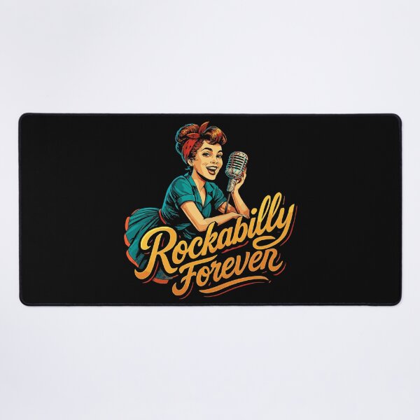 Item preview, Rockabilly forever carbon microphone microphone woman power 50s gift designed and sold by Pineapple-Tree.
