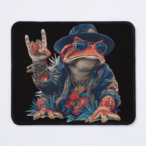 Item preview, Horned Toad Rock 'n' Roll  | Baroque Musician Frog with Sunglasses designed and sold by CrunchyGoats.