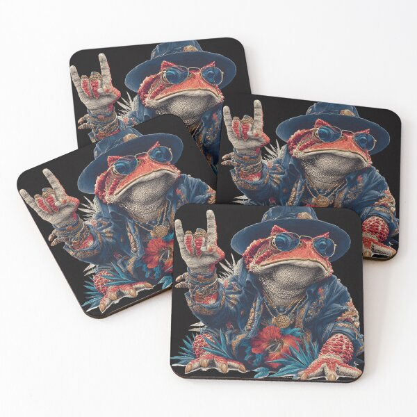 Item preview, Horned Toad Rock 'n' Roll  | Baroque Musician Frog with Sunglasses designed and sold by CrunchyGoats.