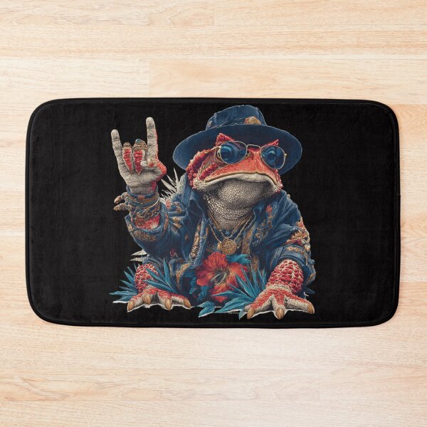 Item preview, Horned Toad Rock 'n' Roll  | Baroque Musician Frog with Sunglasses designed and sold by CrunchyGoats.