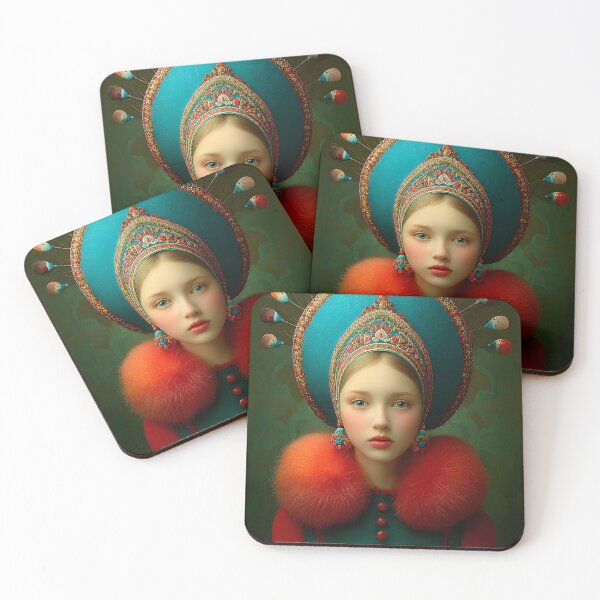 Item preview, Elegant Young Woman in Traditional Russian Attire designed and sold by Artessie.