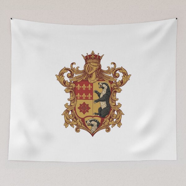 Item preview, Regal Medieval Honey Badger Crest Coat of Arms Heraldry Shield Royal Design designed and sold by bvdesignart.