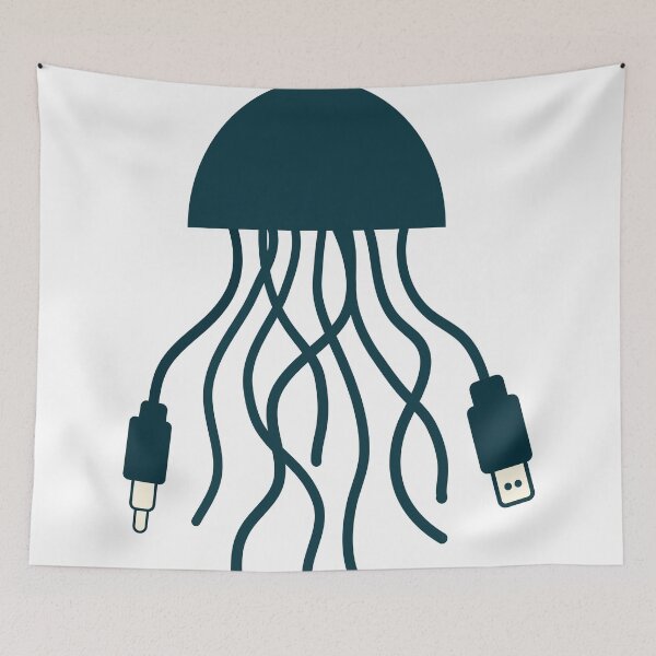 Item preview, Jellyfish of Cables – Funny Tech Creature designed and sold by quibrak.