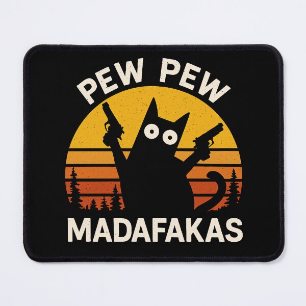 Item preview, Pew Pew Crazy Cat Madafakas Vintage designed and sold by TeeJungleStudio.