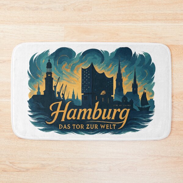 Item preview, Hamburg Gateway to the World City Silhouette Harbor Elphi Gift designed and sold by Pineapple-Tree.