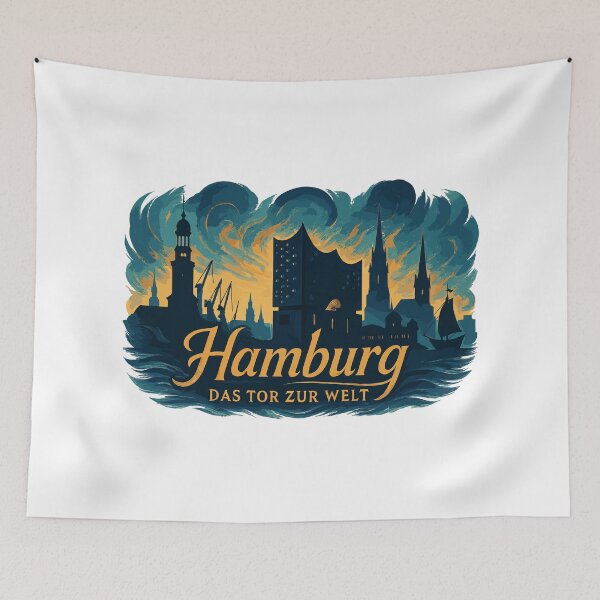Item preview, Hamburg Gateway to the World City Silhouette Harbor Elphi Gift designed and sold by Pineapple-Tree.