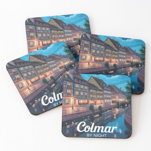 Item preview, Colmar by Night | Magical Alsace France Travel Poster & Sticker designed and sold by Timeless Design.