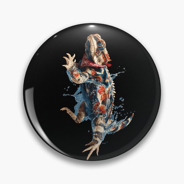 Item preview, Horned Toad | Tropical Lizard with Water Splash | Cool Animal Art designed and sold by CrunchyGoats.