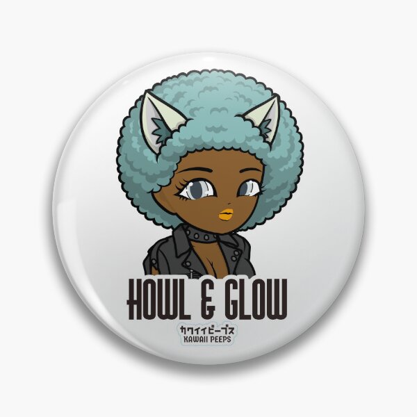 Item preview, Halloween Wolf Afro Design – Cute Werewolf Girl “Howl & Glow” designed and sold by P-L-Sardines.