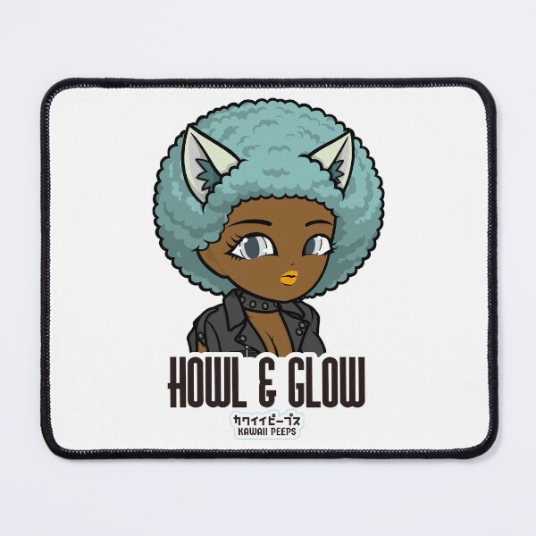 Item preview, Halloween Wolf Afro Design – Cute Werewolf Girl “Howl & Glow” designed and sold by P-L-Sardines.