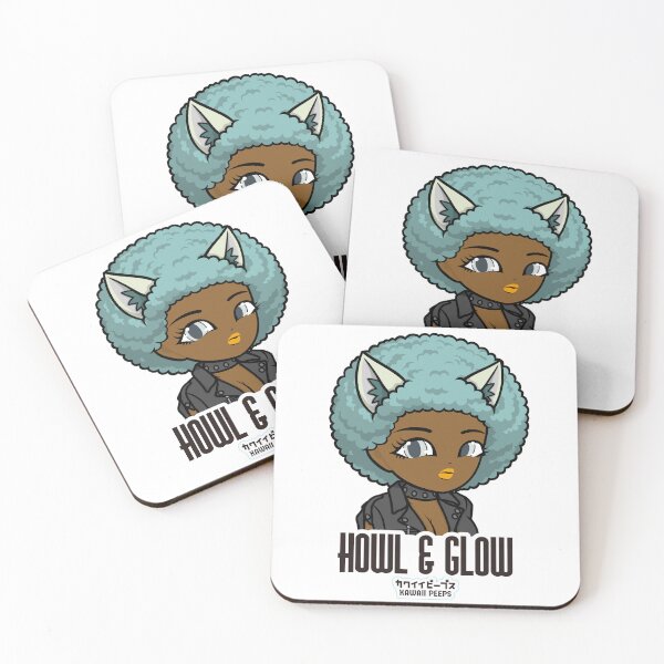 Item preview, Halloween Wolf Afro Design – Cute Werewolf Girl “Howl & Glow” designed and sold by P-L-Sardines.