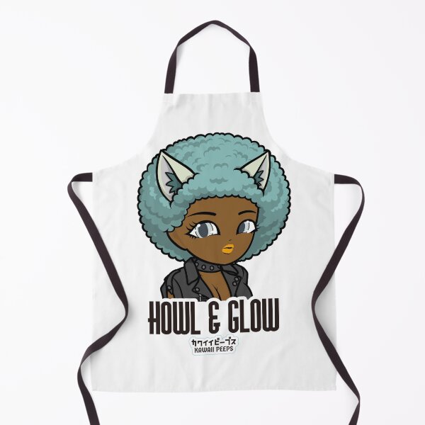 Item preview, Halloween Wolf Afro Design – Cute Werewolf Girl “Howl & Glow” designed and sold by P-L-Sardines.