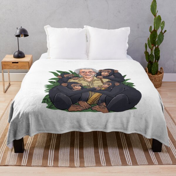 Item preview, Charming Jane Goodall Inspired Vector Illustration with Chimpanzees in Jungle, Friendly Wildlife Conservation Scene, Clean Lines, Vibrant Colors, Sticker, designed and sold by ArteeInnovation.