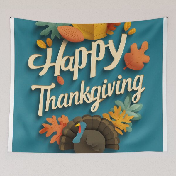 Item preview, Happy Thanksgiving – Paper-Cut Typography & Turkey designed and sold by BennyPuppy.