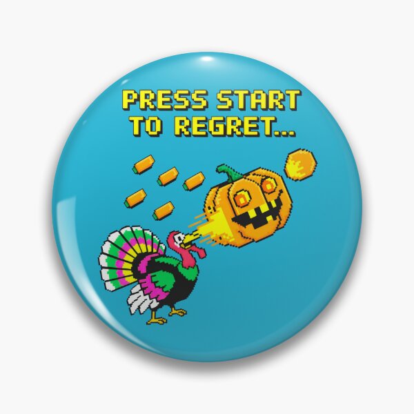 Item preview, Pixelated Turkey Firefight Against the Glowing Pumpkin Boss designed and sold by SplashTastic.