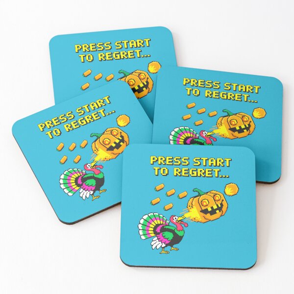 Item preview, Pixelated Turkey Firefight Against the Glowing Pumpkin Boss designed and sold by SplashTastic.