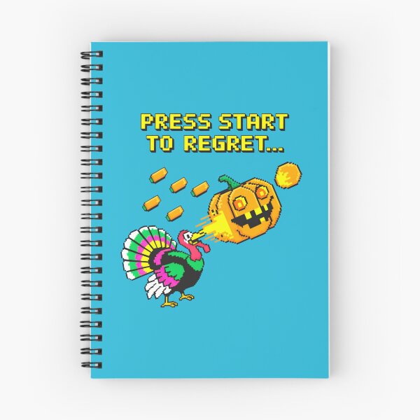 Item preview, Pixelated Turkey Firefight Against the Glowing Pumpkin Boss designed and sold by SplashTastic.