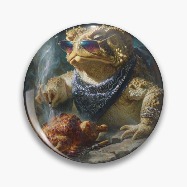 Item preview, Horned Toad Grill Master | BBQ King with Aviator Sunglasses | Oil Painting Style designed and sold by CrunchyGoats.