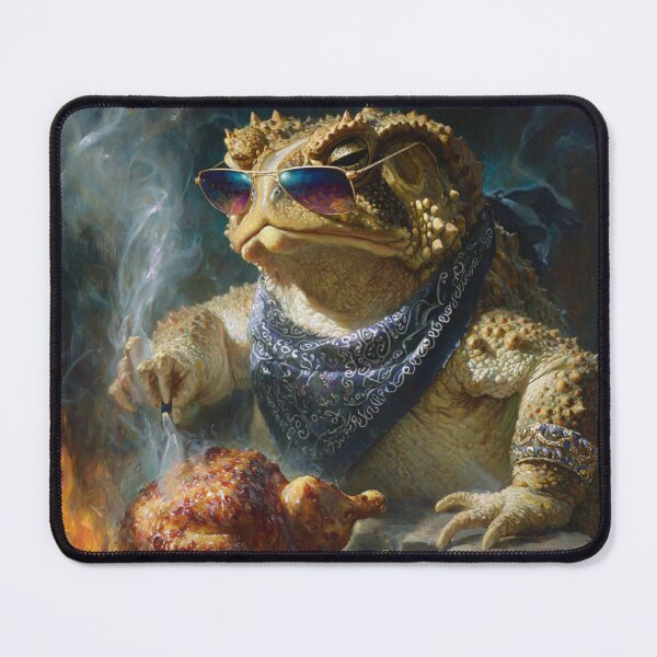 Item preview, Horned Toad Grill Master | BBQ King with Aviator Sunglasses | Oil Painting Style designed and sold by CrunchyGoats.
