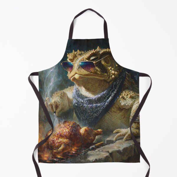 Item preview, Horned Toad Grill Master | BBQ King with Aviator Sunglasses | Oil Painting Style designed and sold by CrunchyGoats.