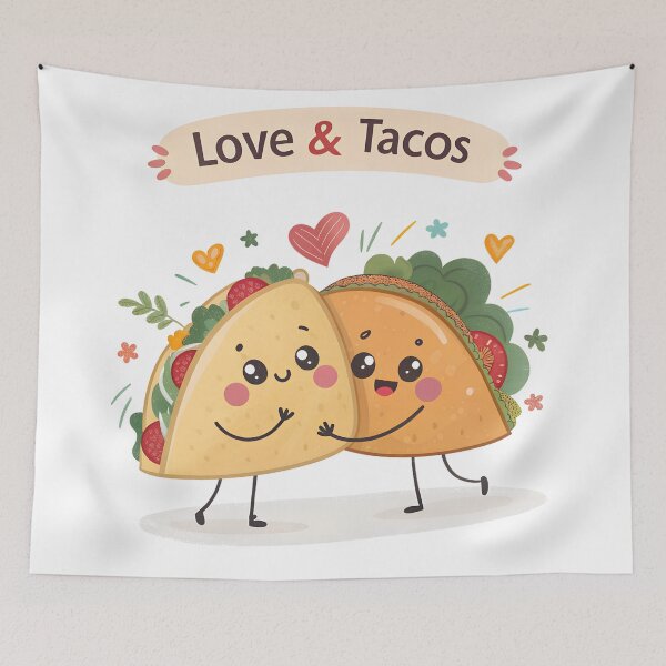 Item preview, All I Need Is Love and Tacos Cute Kawaii Food Cartoon Design designed and sold by VividOrganica.
