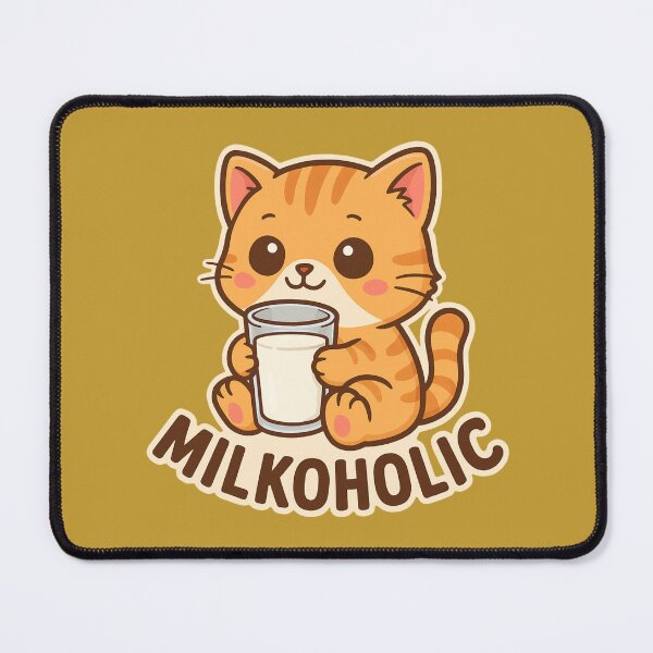Item preview, Milkoholic – Cute Kitten & Milk Funny T-Shirt Design designed and sold by getpressedshirt.